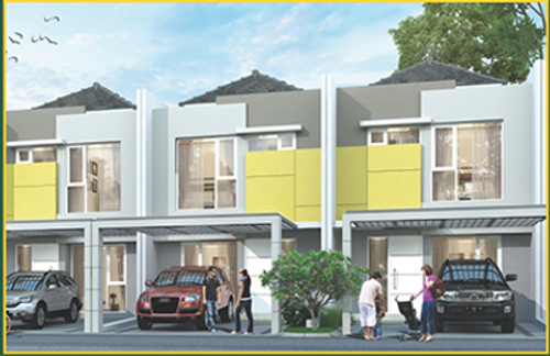 foto tampak rumah tipe 7 X 12.5 BERLIN PLUS perumahan Sedayu City @Kelapa Gading Tahap 1