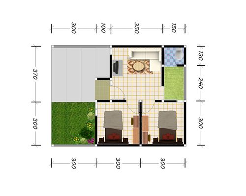 foto denah rumah tipe 36 perumahan Cendana Townhouse