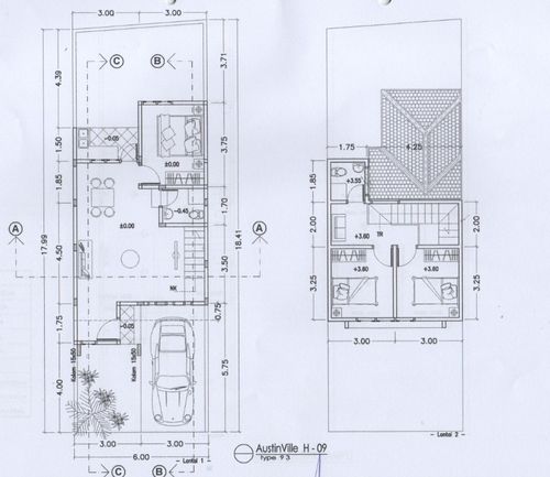 foto denah rumah tipe T. 93 / 109 perumahan Perum AUSTINVILLE Tahap II