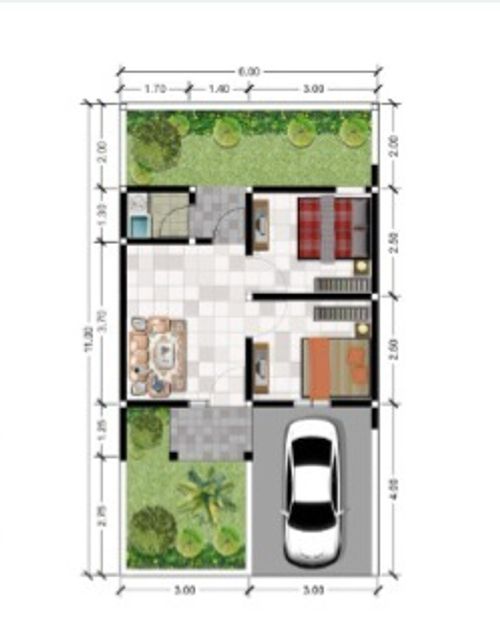 foto denah rumah tipe tulip perumahan GRAND KENCANA BANGIL 2