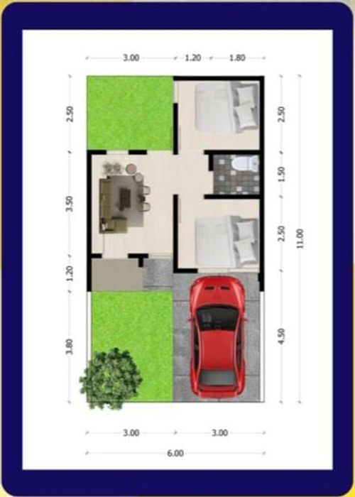 foto denah rumah tipe 30 perumahan Villa Bougenville Indah 2