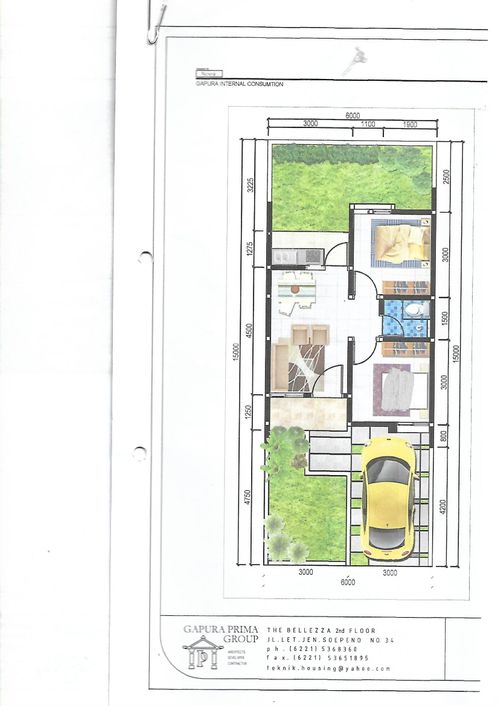 foto denah rumah tipe 45 perumahan Bukit Cimanggu City unit II