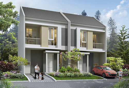 foto tampak rumah tipe Paras Corner 4 perumahan SYNTHESIS HOMES
