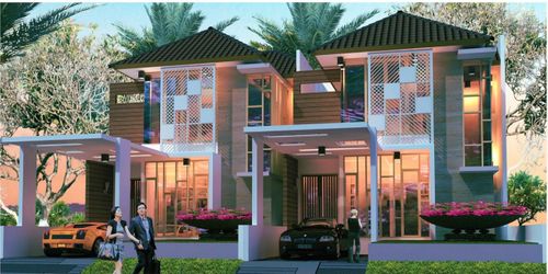 foto tampak rumah tipe 128 / 133 perumahan Villa Puncak Tidar