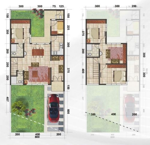 foto denah rumah tipe 128 / 133 perumahan Villa Puncak Tidar