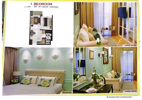 foto denah rumah tipe TA 1 BR perumahan Puri Mansion Apartment