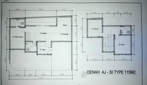 foto denah rumah tipe 115 / 124 perumahan Villa Puncak Tidar