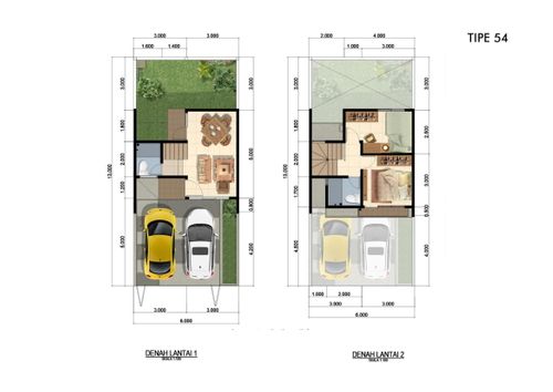 foto denah rumah tipe hangtuah 54 perumahan GRAND RESIDENCE CITY