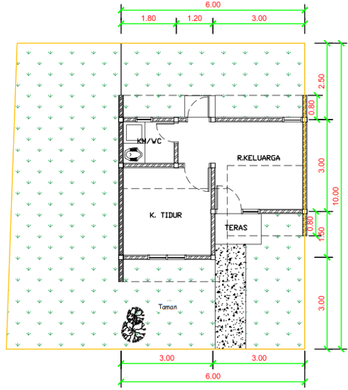 foto denah rumah tipe F10-12A perumahan Kepuren Residence (Kepuren)