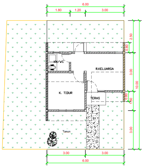 foto denah rumah tipe F10-26 perumahan Kepuren Residence (Kepuren)