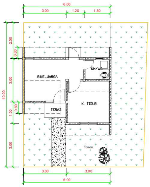foto denah rumah tipe F14-1 perumahan Kepuren Residence (Kepuren)