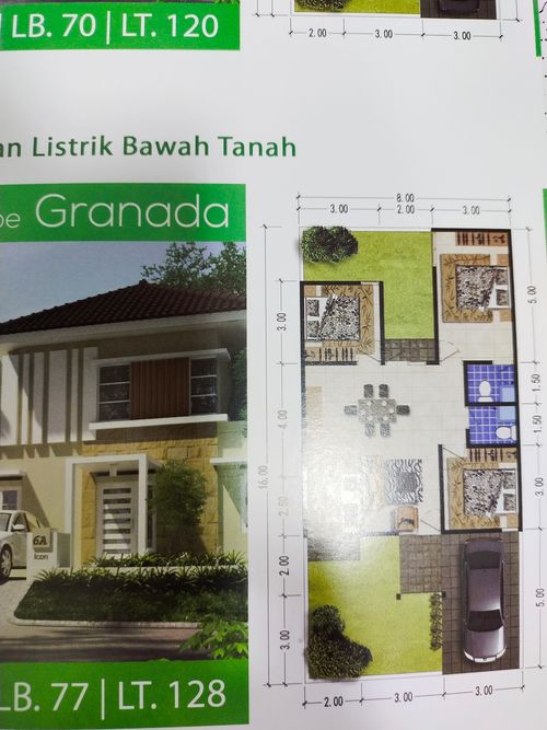 foto denah rumah tipe GRANADA perumahan Valencia Icon