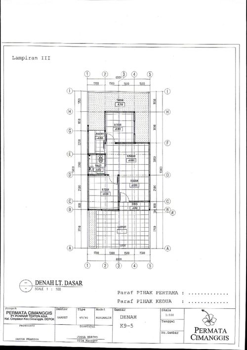 foto denah rumah tipe 45/90 perumahan PERUMAHAN PERMATA CIMANGGIS