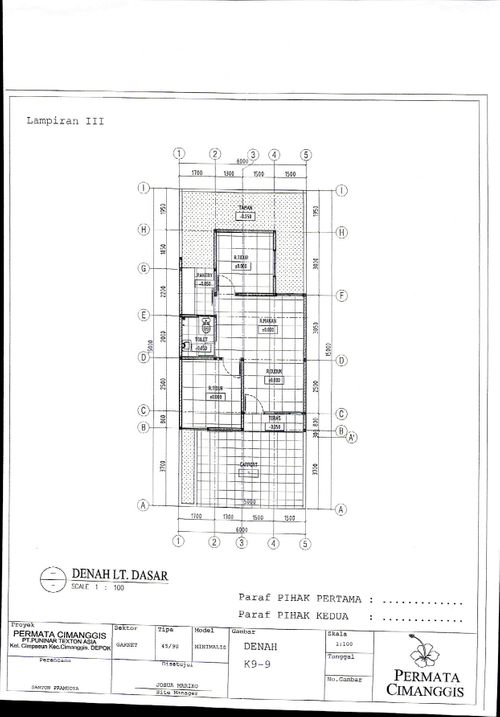 foto denah rumah tipe 45/90 perumahan PERUMAHAN PERMATA CIMANGGIS