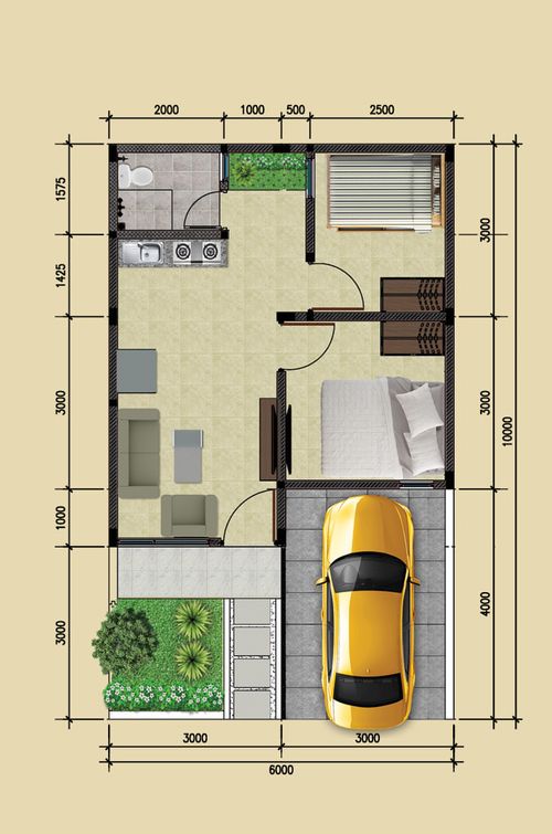 foto denah rumah tipe Orchid perumahan Martadinata Residence