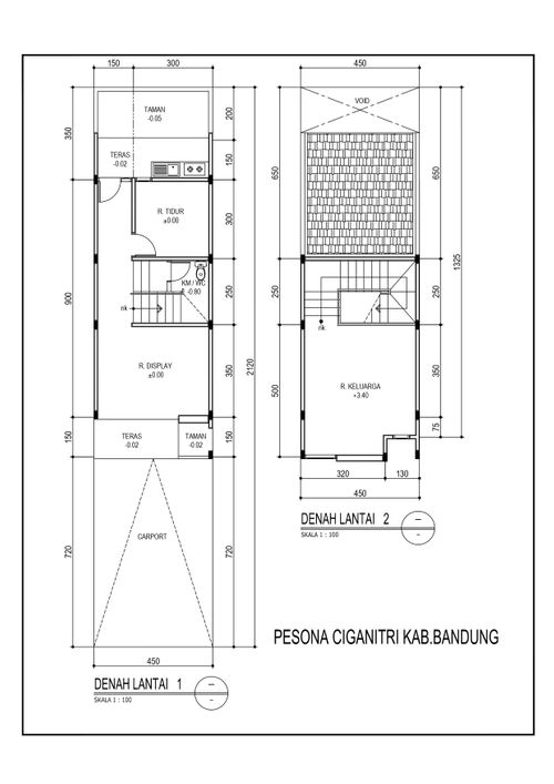 foto denah rumah tipe Ruko perumahan Pesona Ciganitri 1