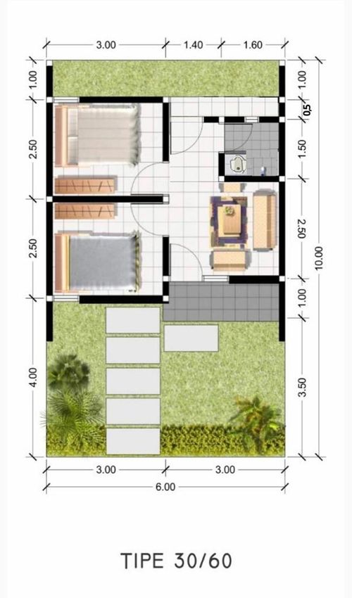 foto denah rumah tipe Rumah Subsidi perumahan GRAND CLARYSA TAHAP 2