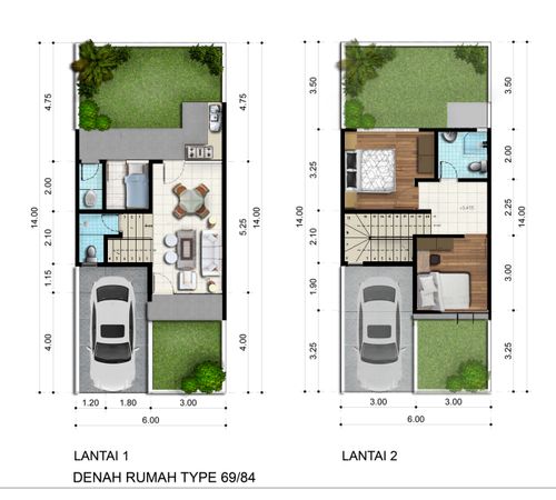 foto denah rumah tipe 68/84 perumahan WOODCHESTER