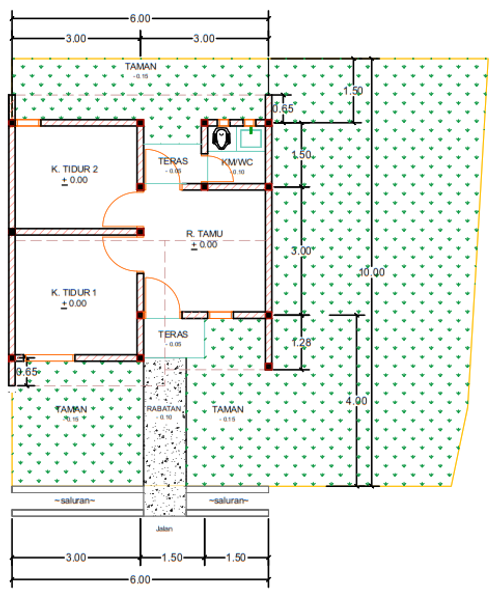 foto denah rumah tipe G01-1 perumahan Kepuren Residence (Kepuren)