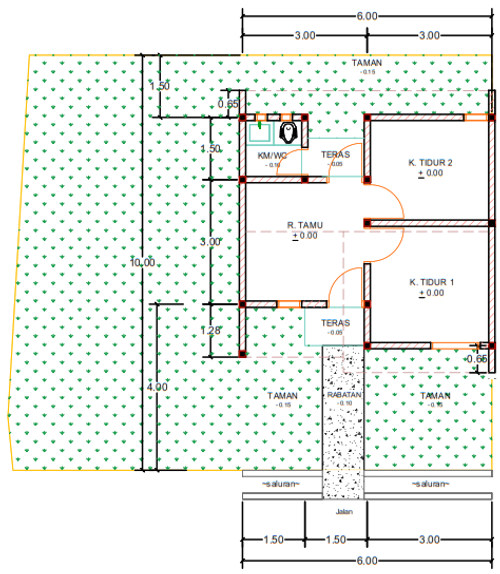 foto denah rumah tipe G01-8 perumahan Kepuren Residence (Kepuren)