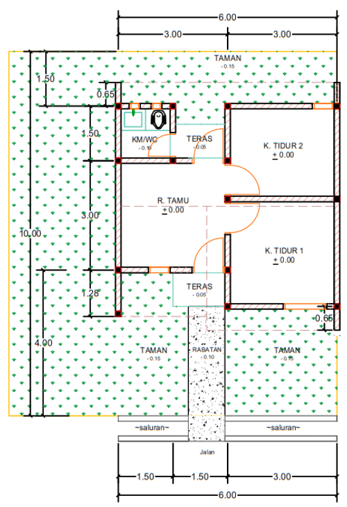 foto denah rumah tipe G02-5 perumahan Kepuren Residence (Kepuren)