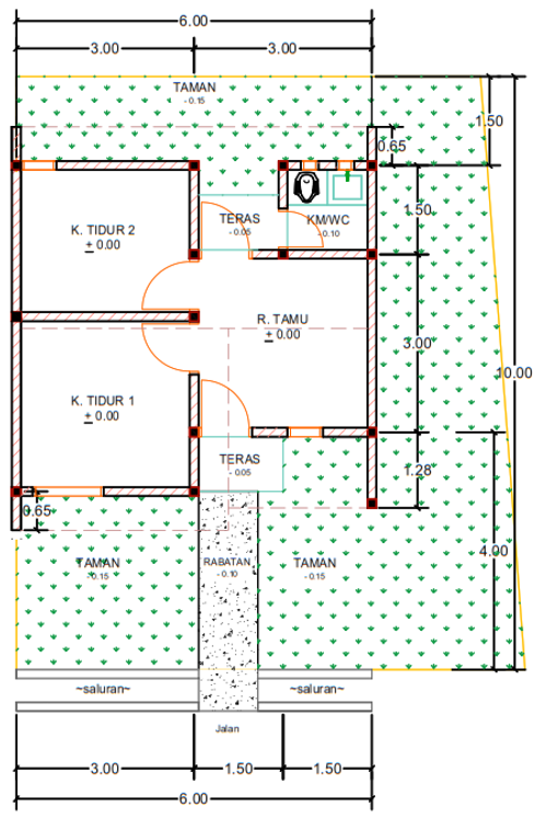 foto denah rumah tipe G02-8 perumahan Kepuren Residence (Kepuren)