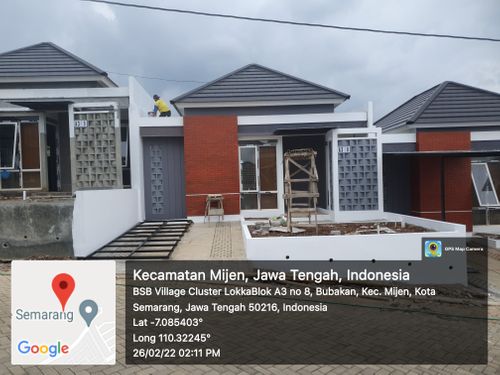 foto tampak rumah tipe Gaharu 48 perumahan BSB Village Lokka Kayon