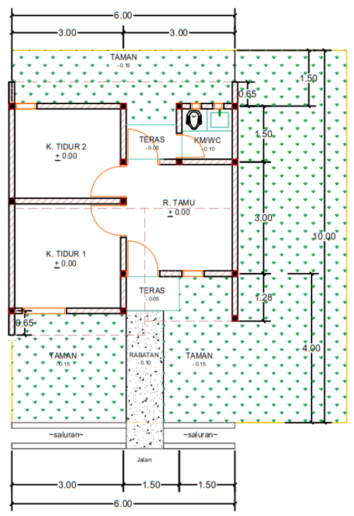 foto denah rumah tipe G03-6 perumahan Kepuren Residence (Kepuren)