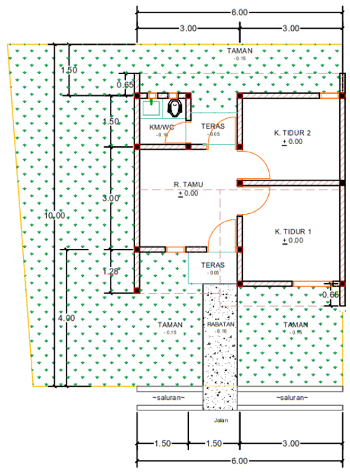 foto denah rumah tipe G04-4 perumahan Kepuren Residence (Kepuren)