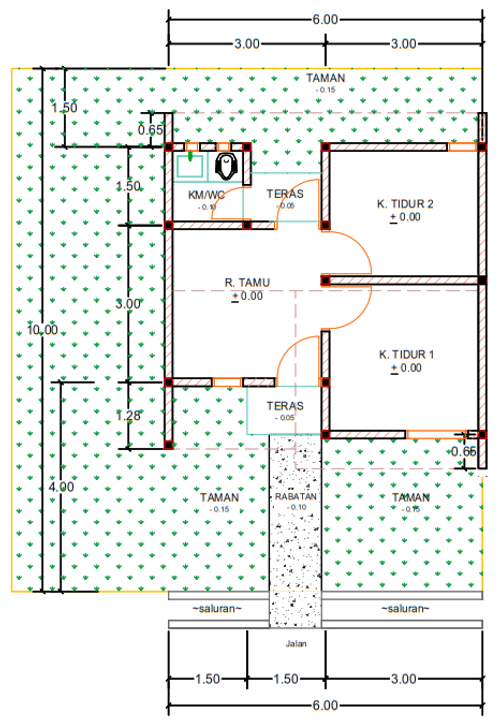 foto denah rumah tipe G05-6 perumahan Kepuren Residence (Kepuren)