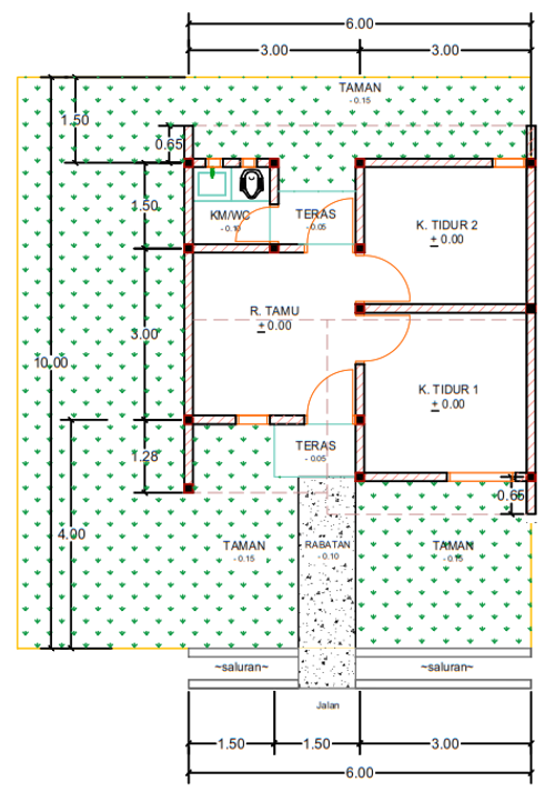 foto denah rumah tipe G06-4 perumahan Kepuren Residence (Kepuren)