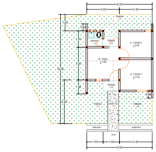 foto denah rumah tipe R05-6 perumahan Kepuren Residence (Ranjeng)
