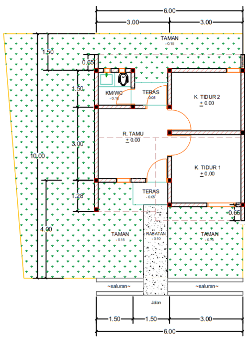 foto denah rumah tipe R08-5 perumahan Kepuren Residence (Ranjeng)
