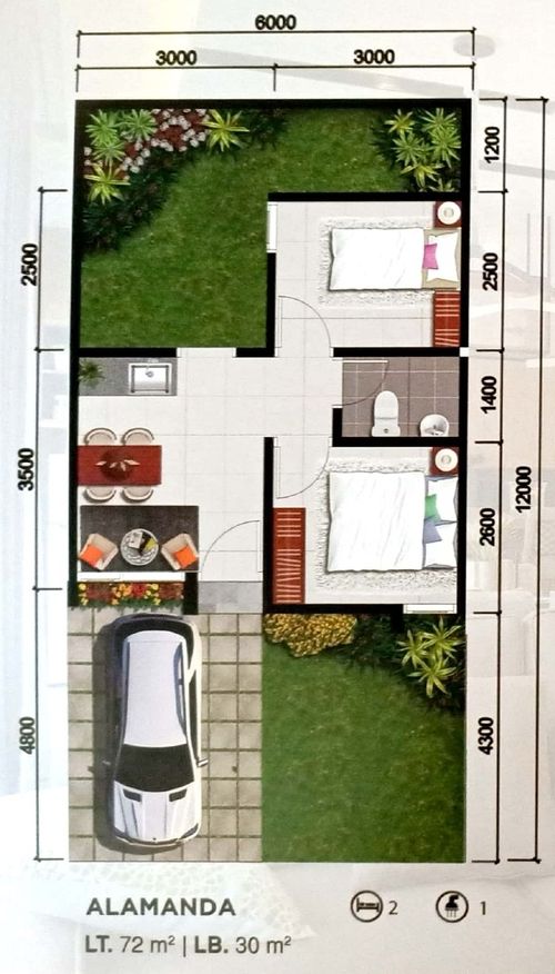 foto denah rumah tipe Alamanda Sudut 2022 perumahan CitraGarden BMW