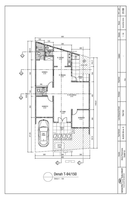 foto denah rumah tipe 94 perumahan GEDONG KALORAN RESIDENCE
