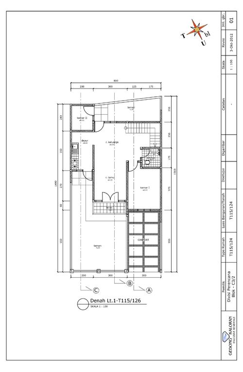 foto denah rumah tipe 115 perumahan GEDONG KALORAN RESIDENCE