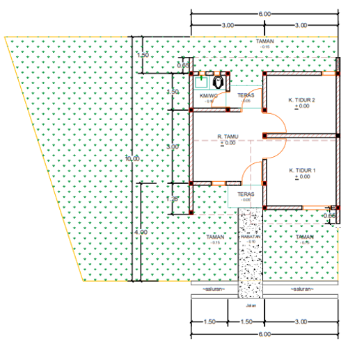 foto denah rumah tipe H01-1 perumahan Kepuren Residence (Kepuren)