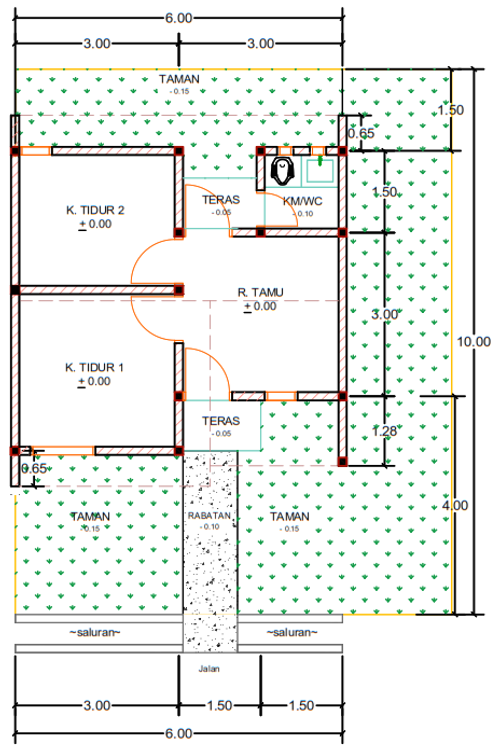 foto denah rumah tipe H01-6 perumahan Kepuren Residence (Kepuren)