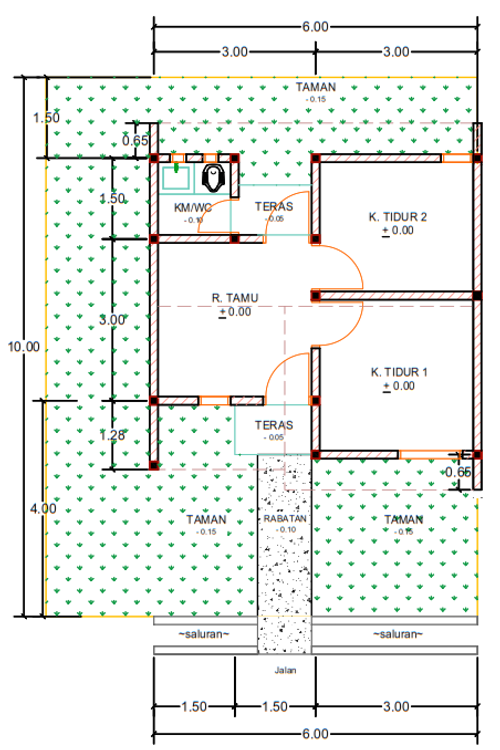 foto denah rumah tipe H02-7 perumahan Kepuren Residence (Kepuren)