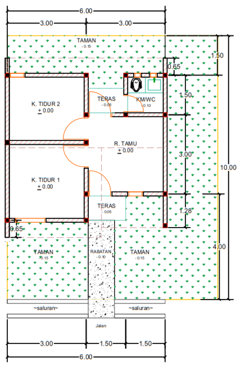 foto denah rumah tipe H03-4 perumahan Kepuren Residence (Kepuren)