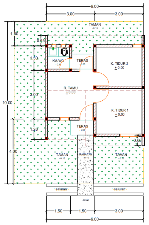 foto denah rumah tipe H03-5 perumahan Kepuren Residence (Kepuren)