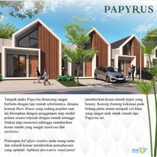 foto tampak rumah tipe Papyrus LT 96 2022 perumahan CitraGarden BMW