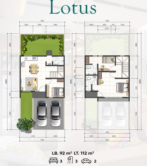 foto denah rumah tipe Lotus LT 119 perumahan CitraGarden BMW