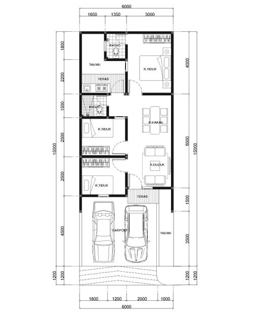 foto denah rumah tipe 90/54 (I) perumahan KSO PURI CEMPAKA