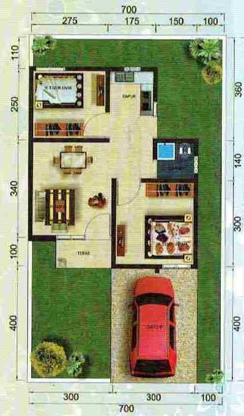 foto denah rumah tipe 36 perumahan Family Residence