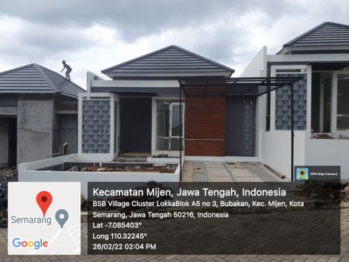 foto tampak rumah tipe Gaharu 48 perumahan BSB Village Lokka Kayon