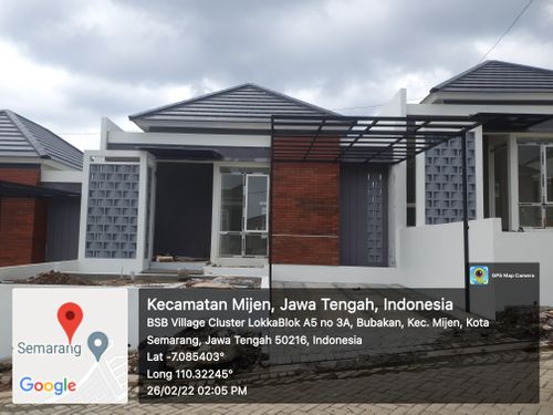 foto tampak rumah tipe Gaharu 48 perumahan BSB Village Lokka Kayon