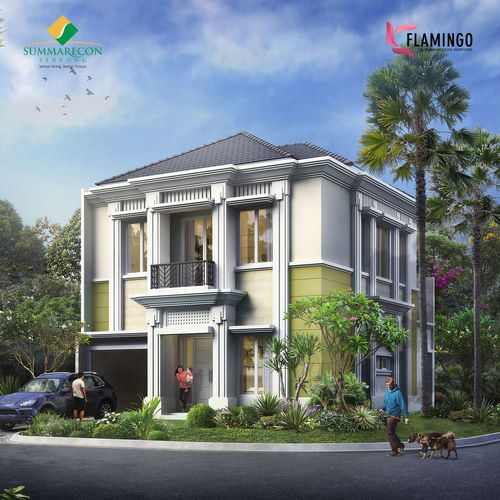 foto tampak rumah tipe L9 HOOK Premium perumahan Cluster Flamingo