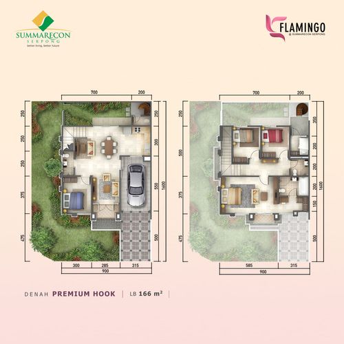 foto denah rumah tipe L9 HOOK Premium perumahan Cluster Flamingo