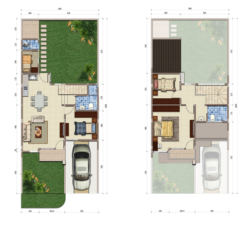 foto denah rumah tipe ALPEN perumahan D'VILLAS